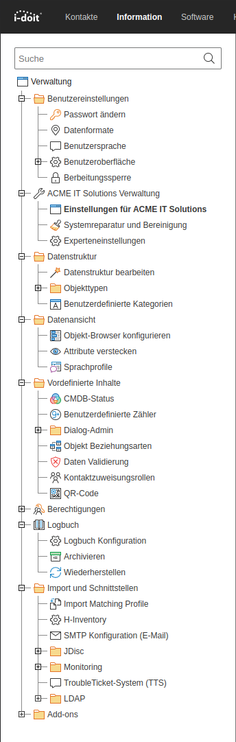 Verwaltung Liste