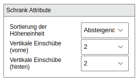 Schrank-Attribute bearbeiten