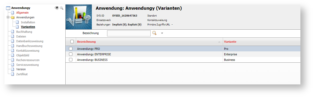 Anwendungs-Varianten