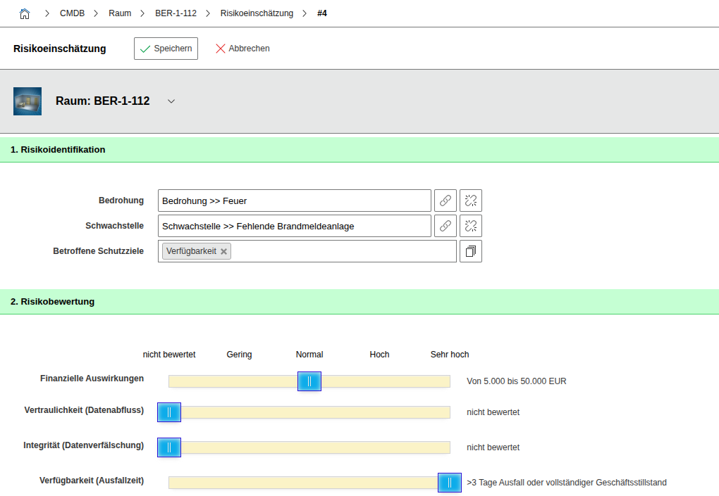 Formular - neue Risikoeinschätzung