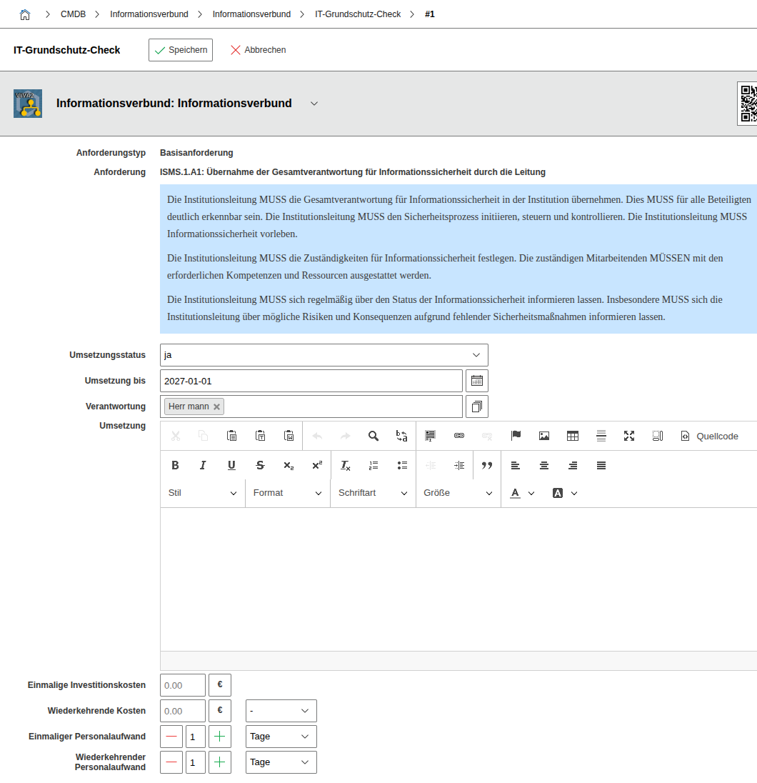 Anforderung bearbeiten