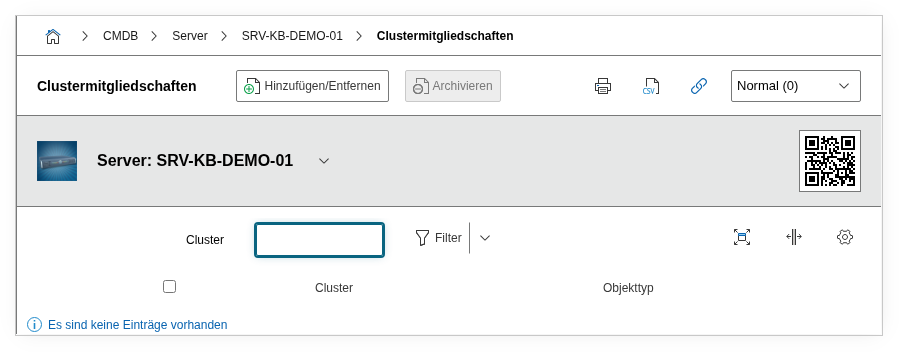 Cluster memberships