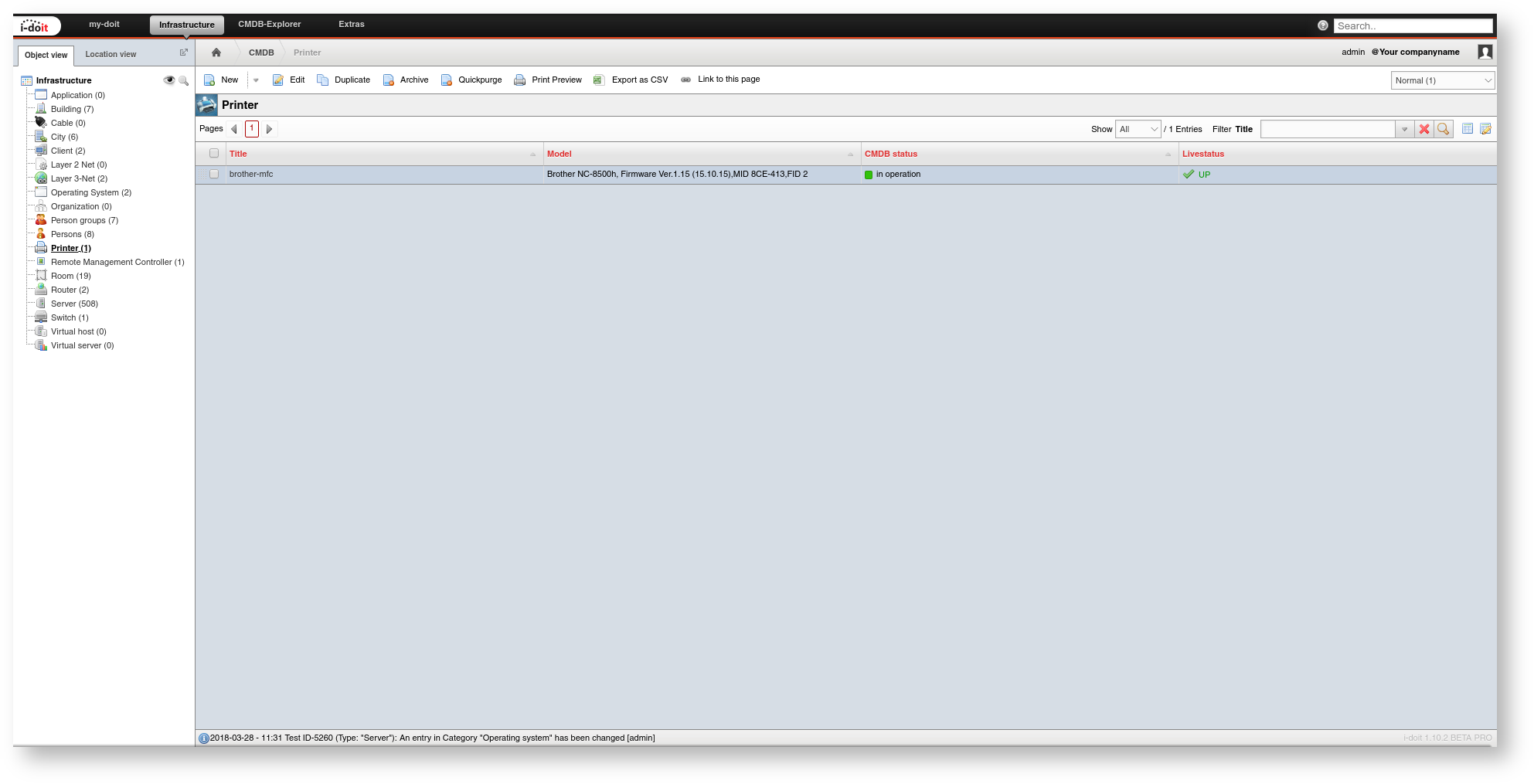 Object list with Livestatus