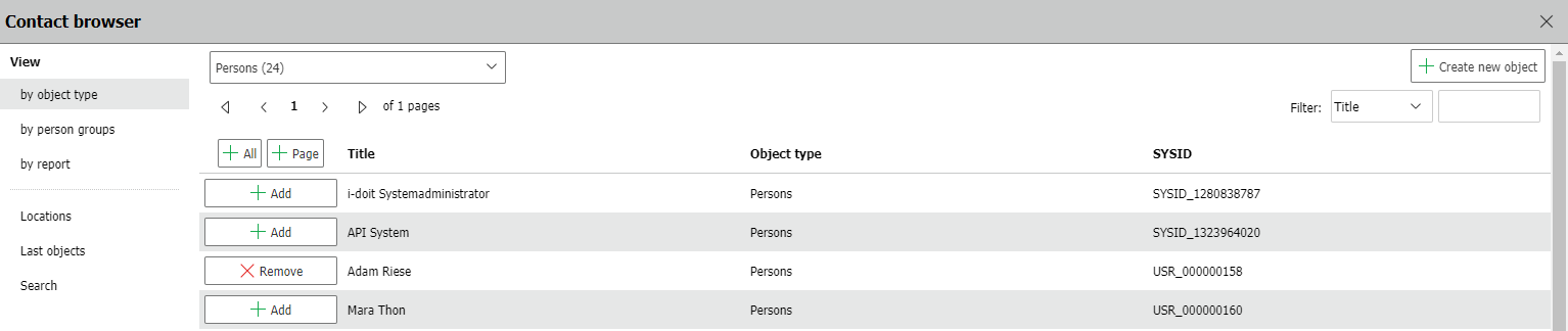Contact Browser