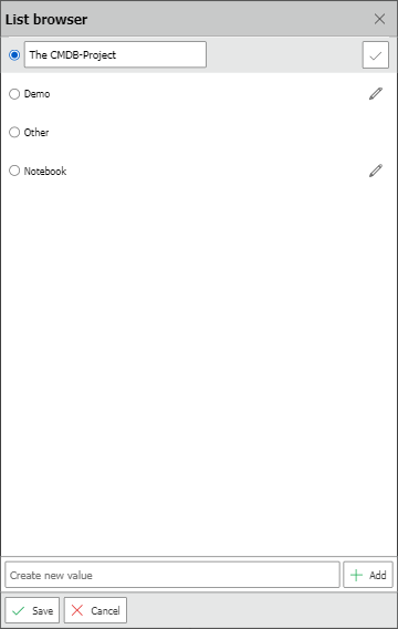 List browser