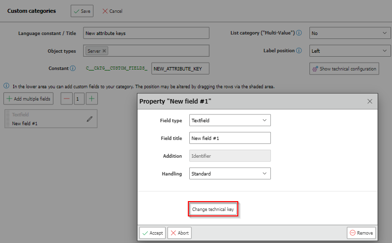 change technical key