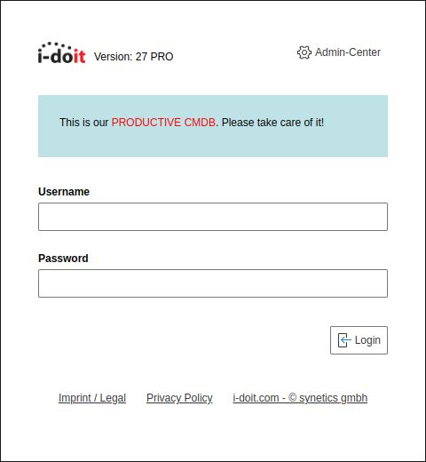 Login mit Begrüßungstext