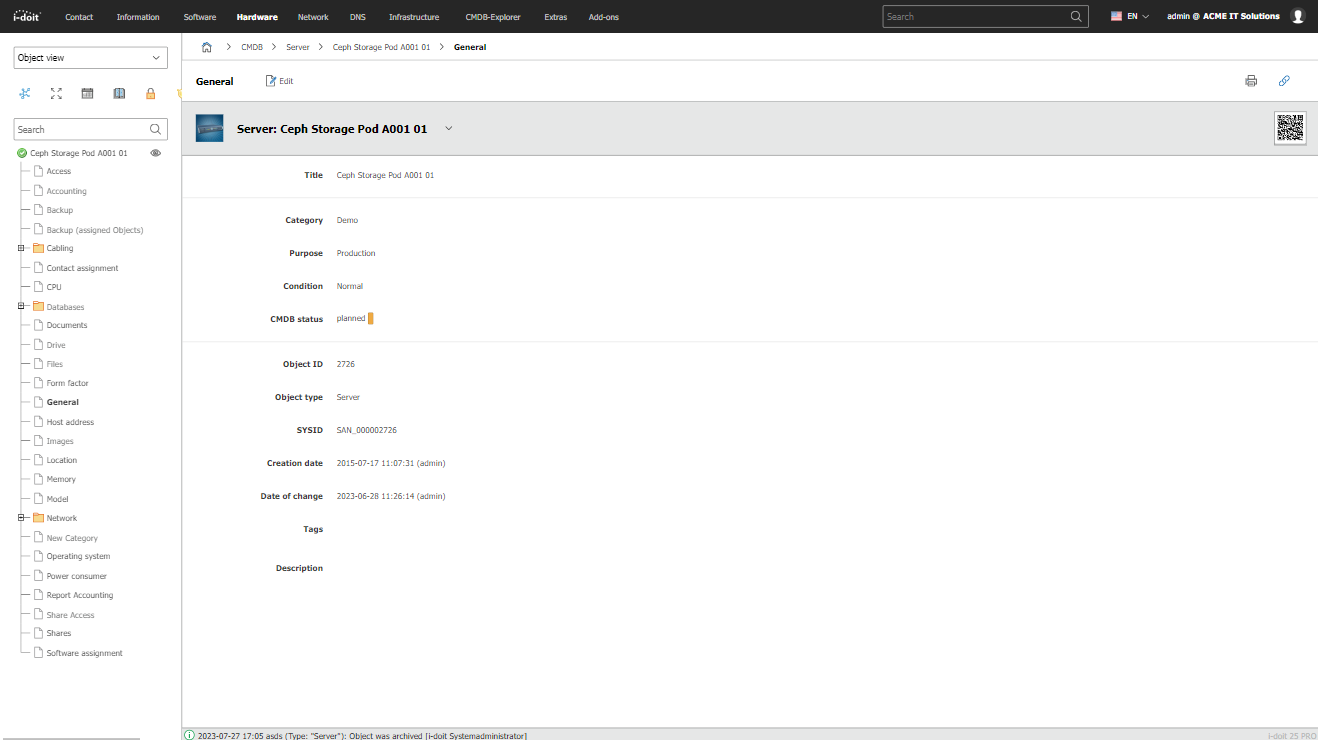 Set CMDB Status Per Object