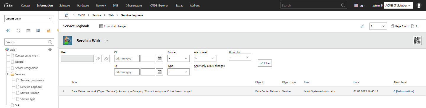 Logbook per Service