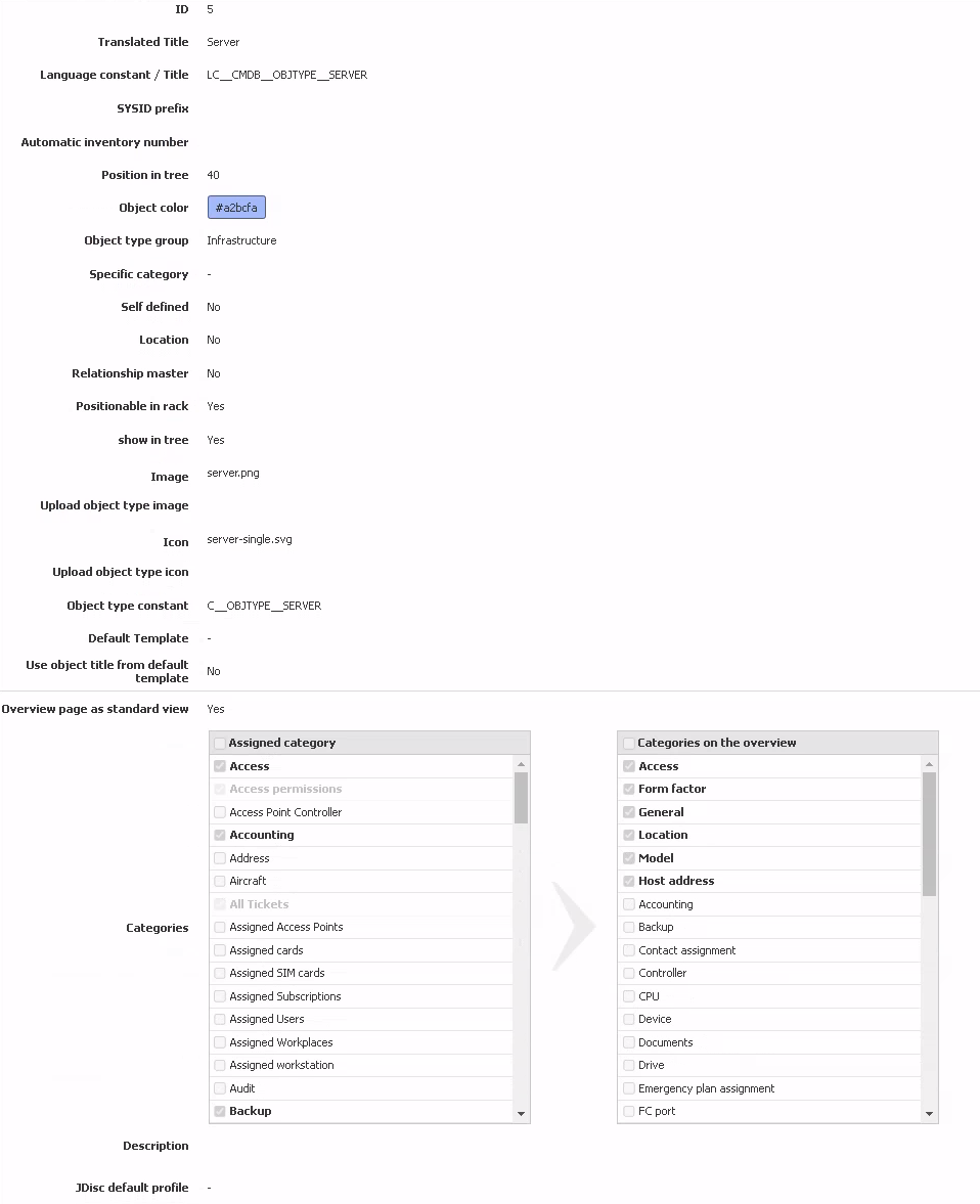 Fields in the Configuration