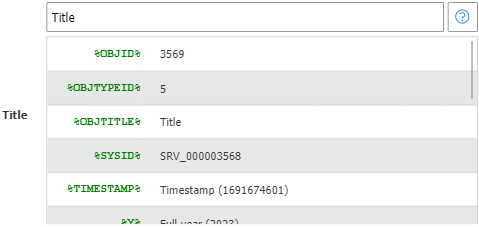 Object Title