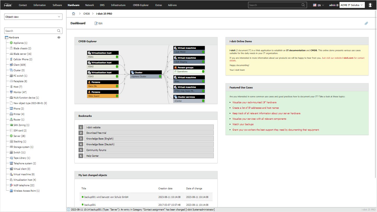 Start Screen, Dashboard and Widgets