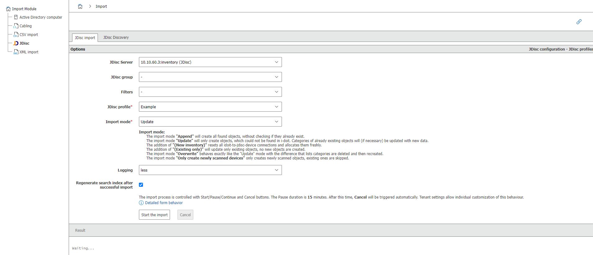 Import GUI