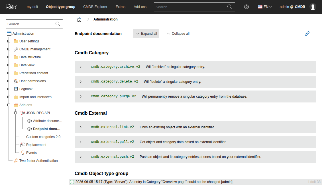 Endpoint documentation