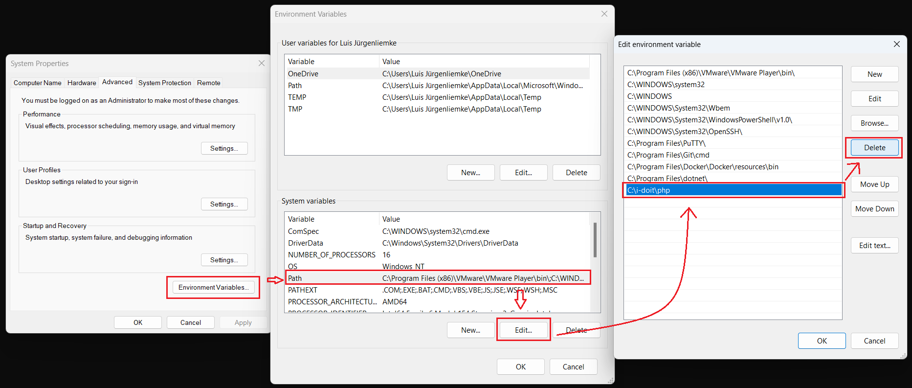 Uninstall PHP