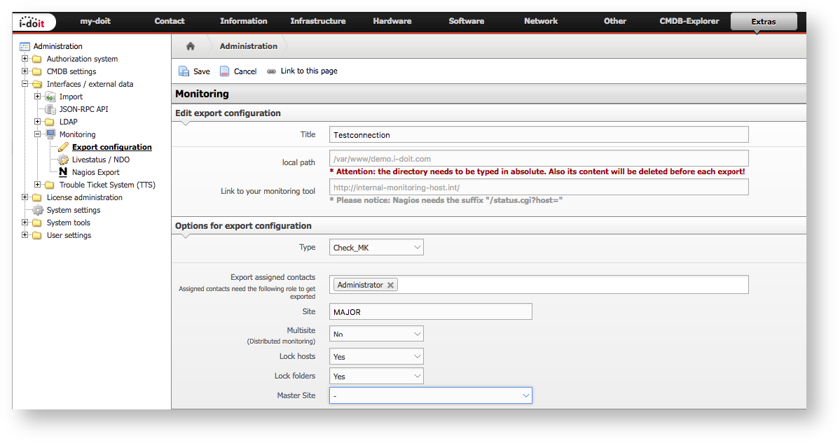 Export Configuration
