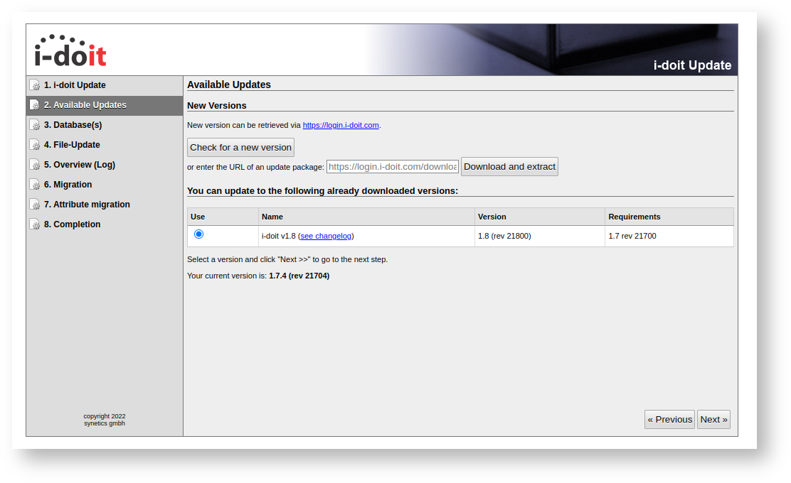 Updating 1.7.4 to 1.8