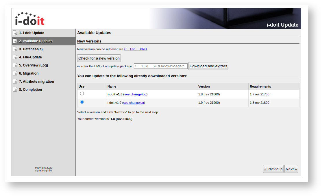 Updating 1.8 to 1.9